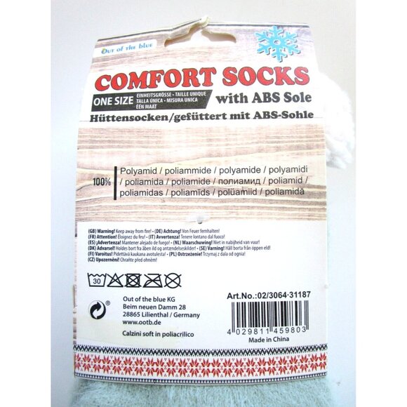 Comfort Socks with Non Slip ABS Soles - Ladies OS - Light Green Very Soft - NWT - Picture 5 of 10